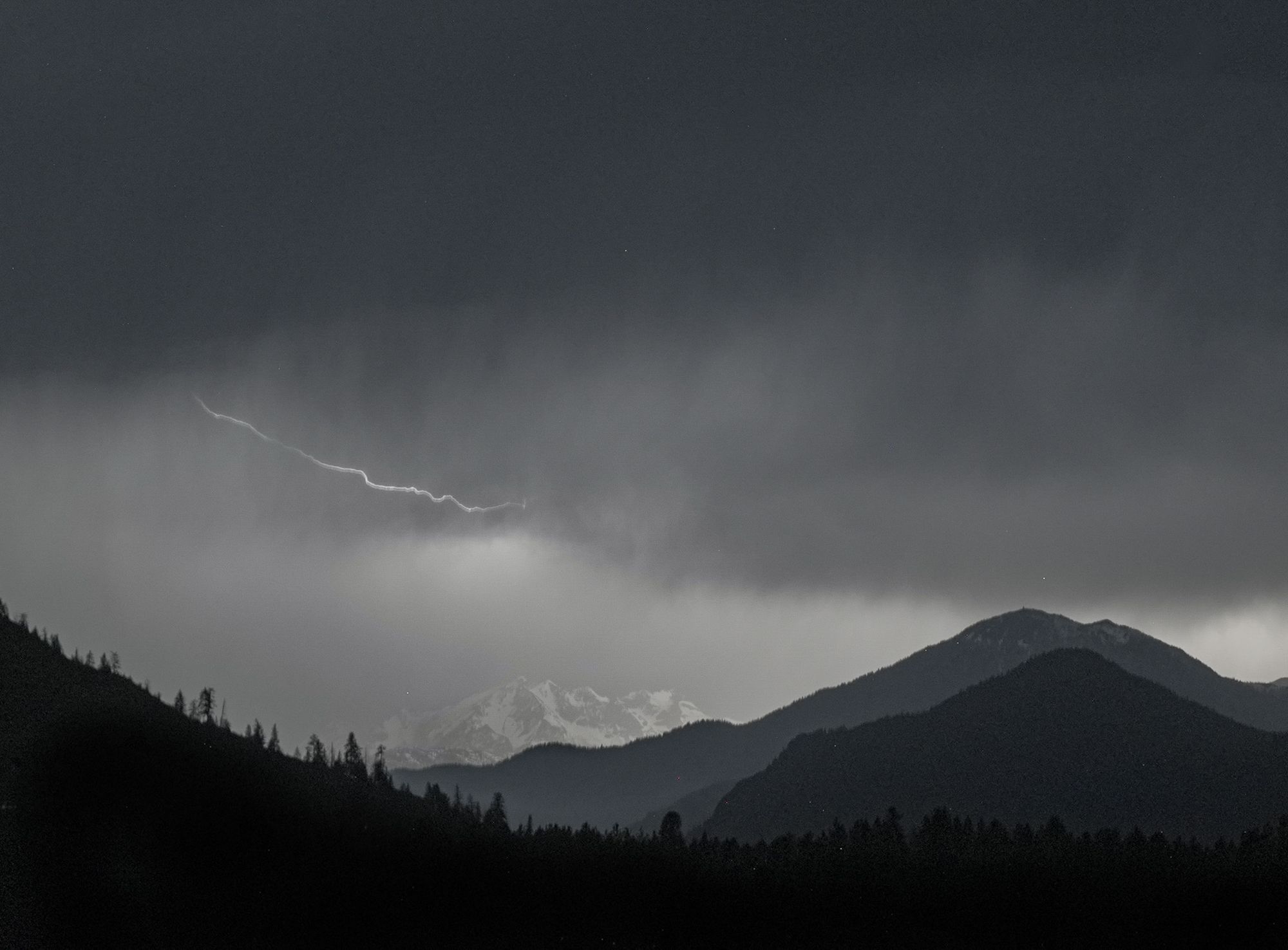 lightning storm over North Cascades