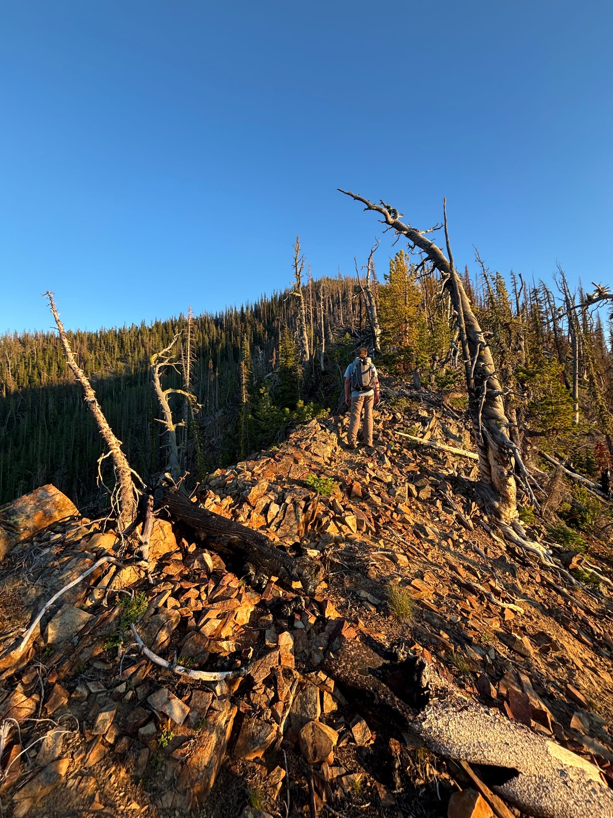 narrow, rocky ridge