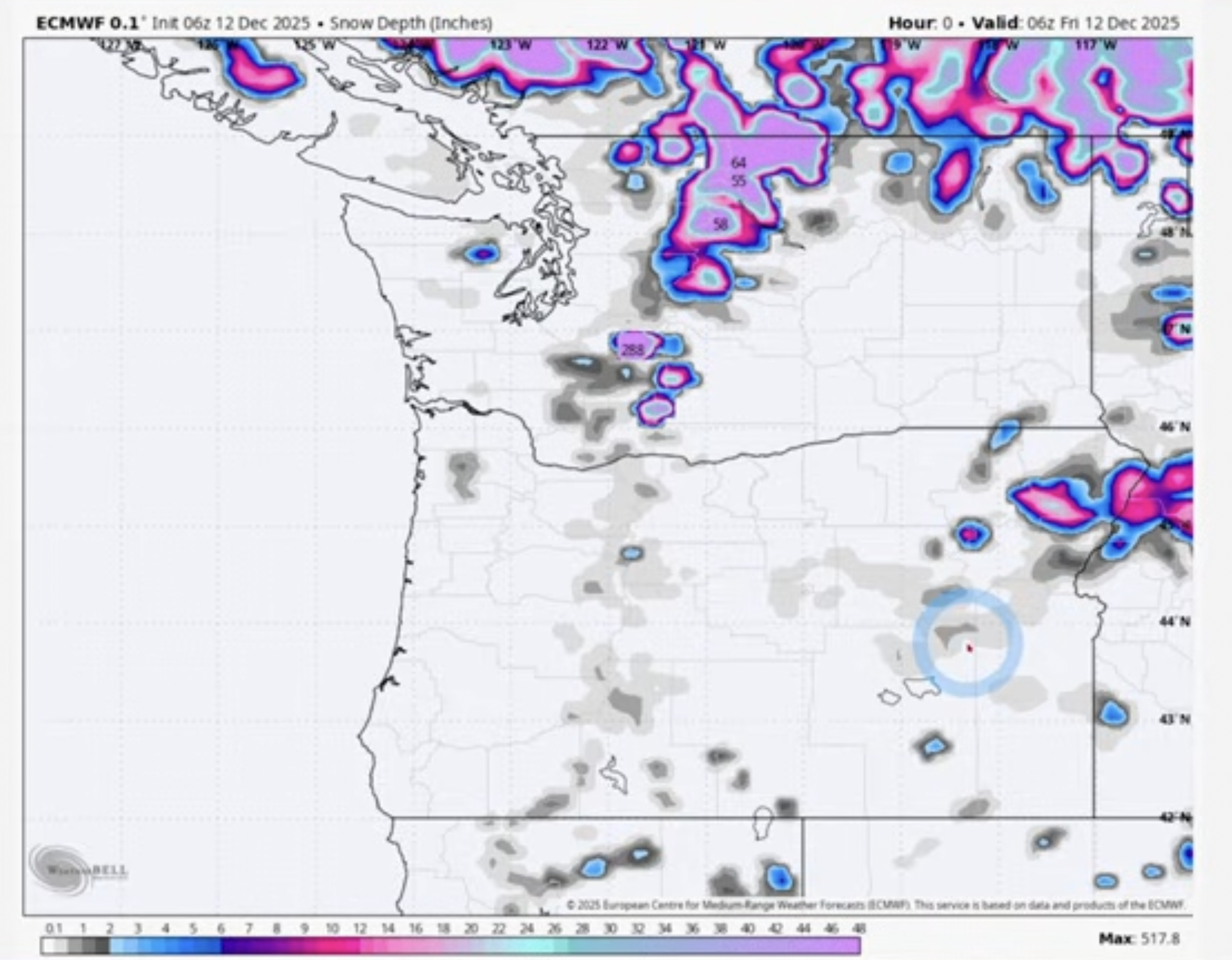 snow depth map