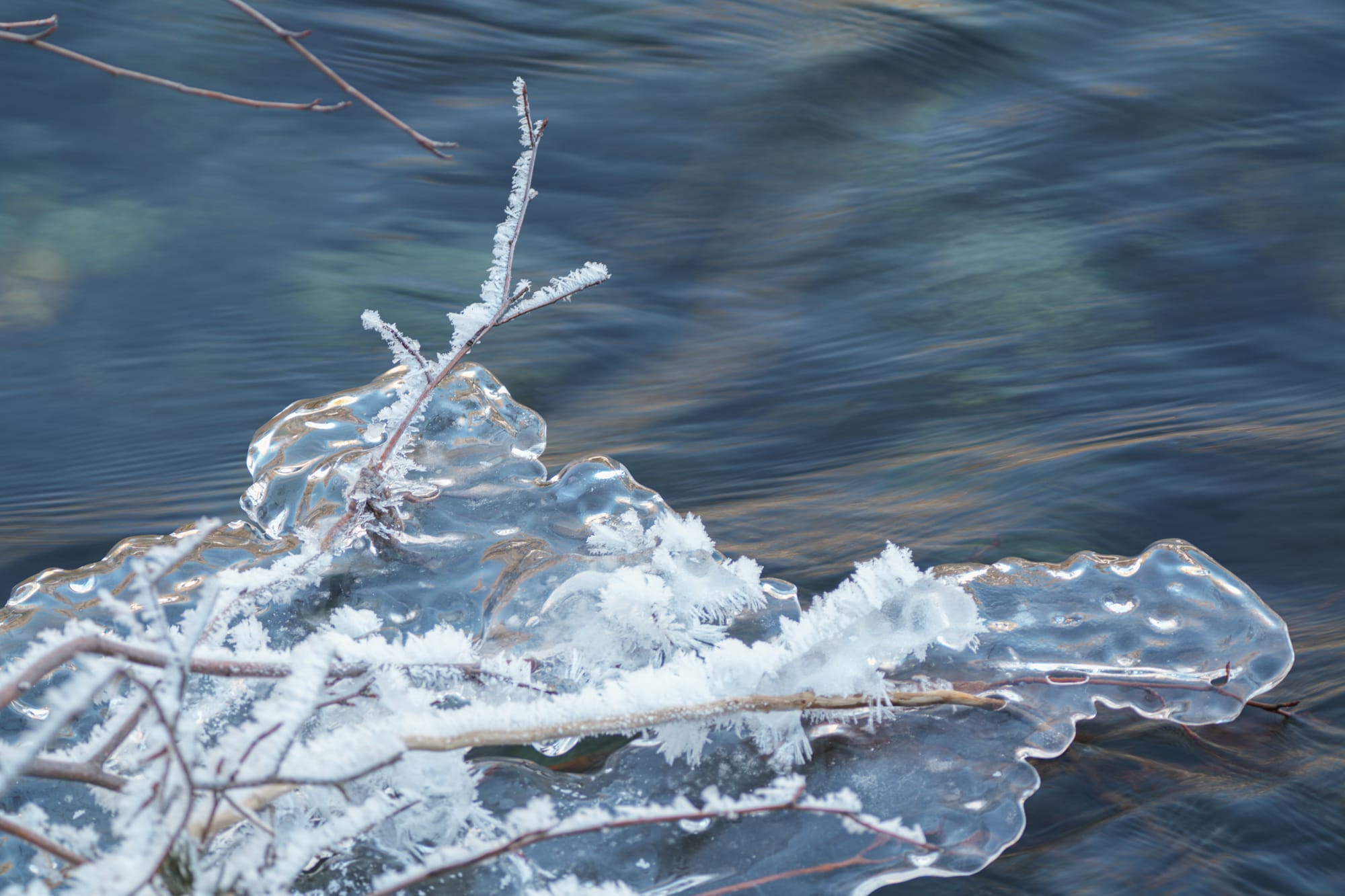 ice along river