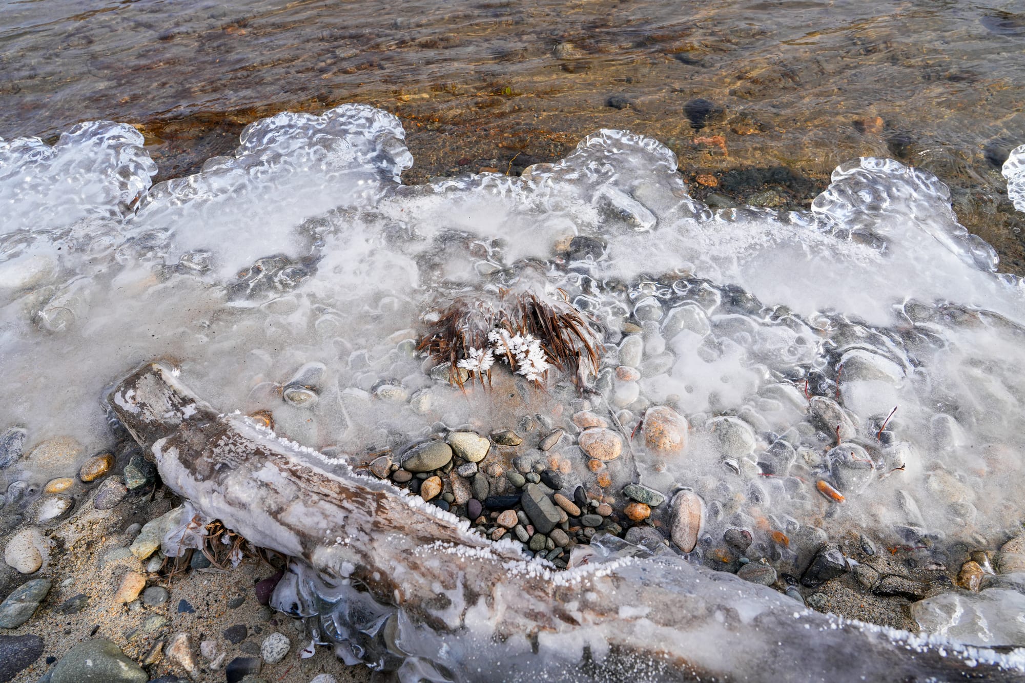 ice along river